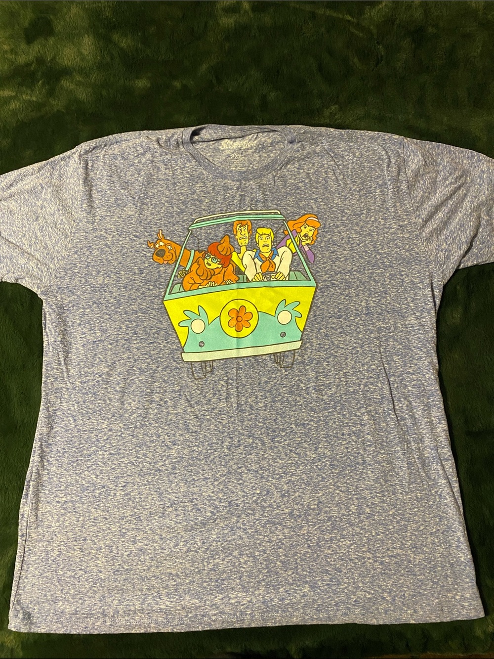 Vintage-Inspired Heather Blue Scooby-Doo Short Sleeve Graphic Tee